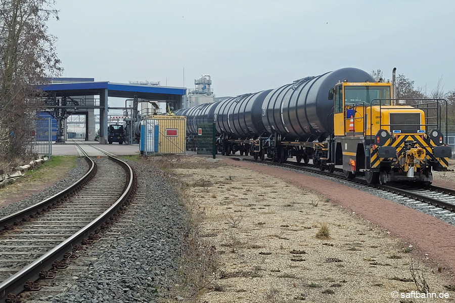 Befüllung der Kesselwagen an der neuen Ethanolverladeanlage am 10.03.2024.