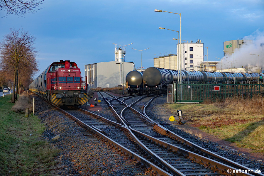 Ankunft am Gewerbe- und Industriepark am dortigen Übergabegleis der Stammstrecke.