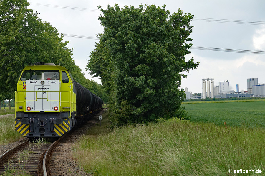 Hinter Großzöberitz mit Blick gen Zörbig mit der Kulisse des Verbio-Werkes und der Nippon Gases.