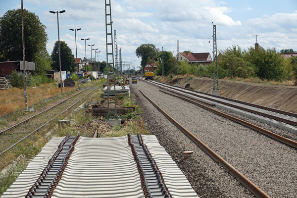 Arbeiten im Nordkopf des Bahnhofes am 18.08.2019.